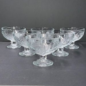 Set of 6 Pasabahce Circle Turkish Art Glass Dessert, Fruit, Parfait Bowls EUC!